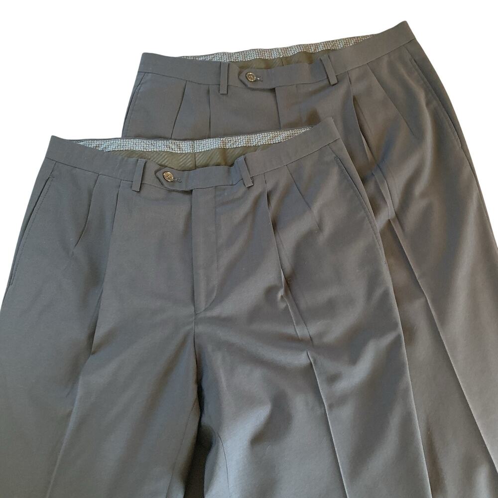 Set of 2 Lauren Ralph Lauren Men’s Navy High Performance Wool Dress Pants 34x33
